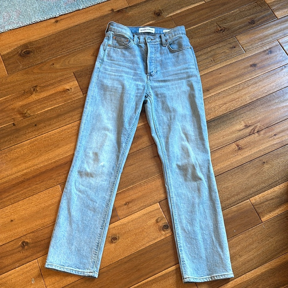 Denim Forum The Arlo High Rise Straight 28L Jeans Womens Size 26